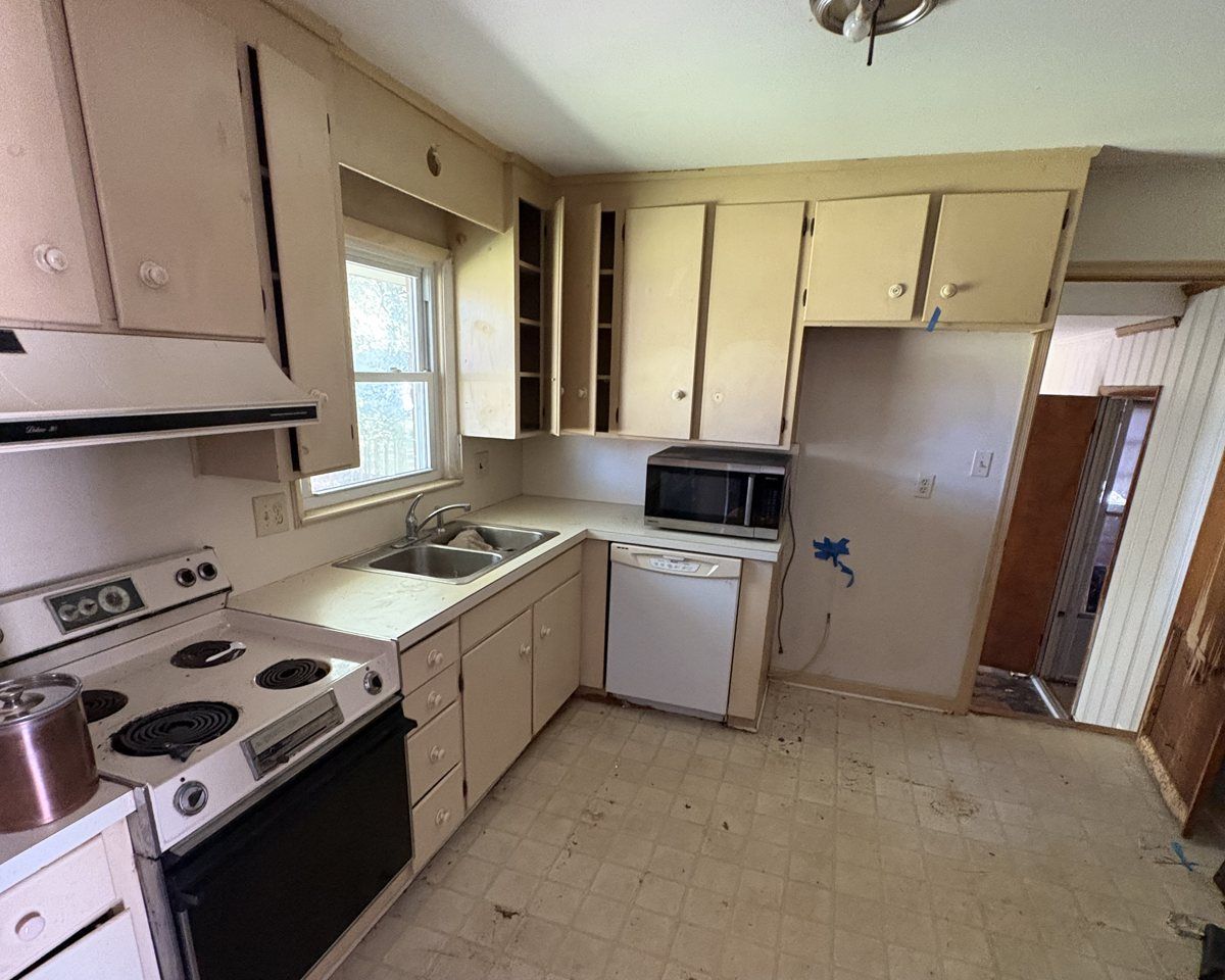 A dated kitchen we saw on a walkthrough, before the work