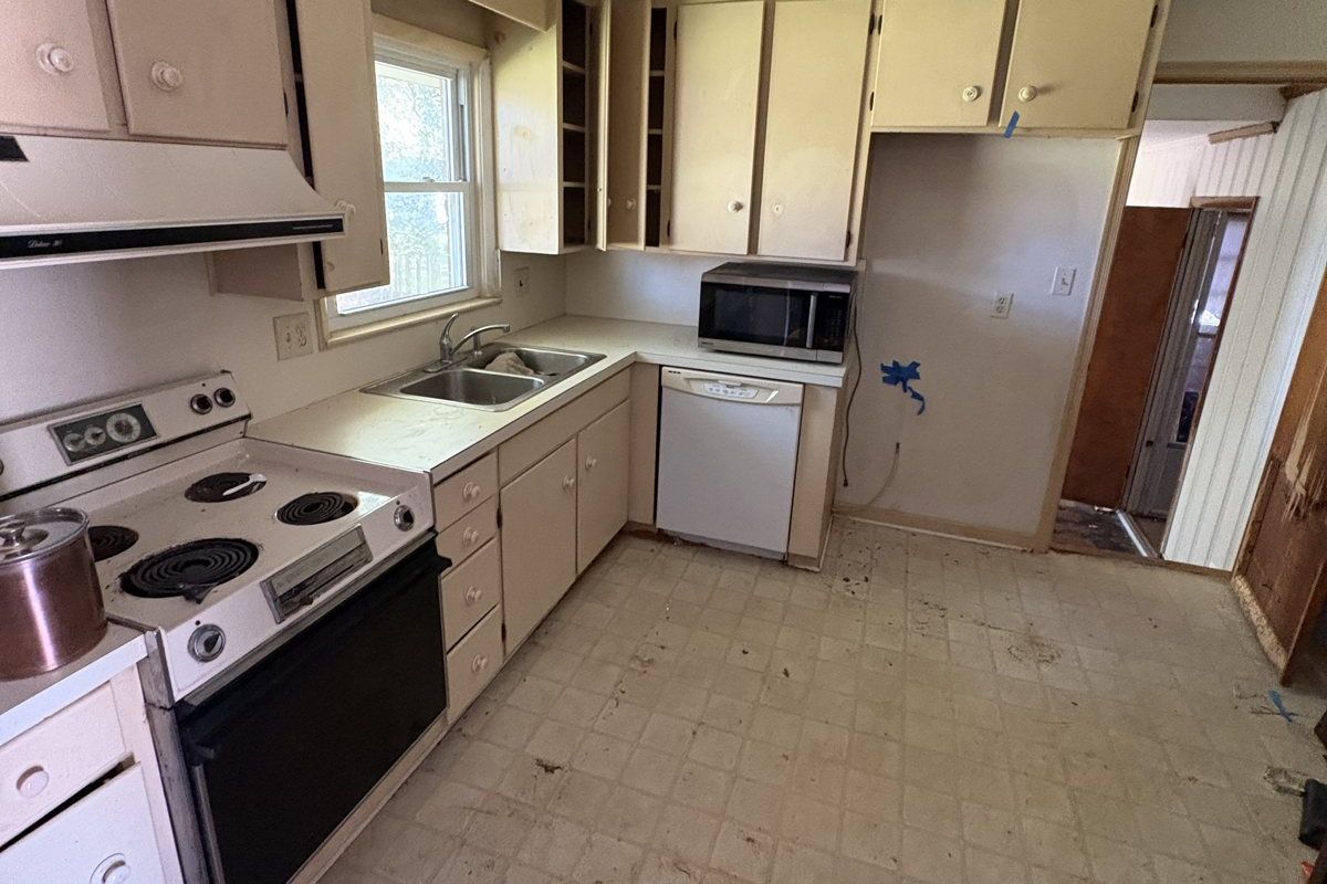 A dated kitchen before renovation