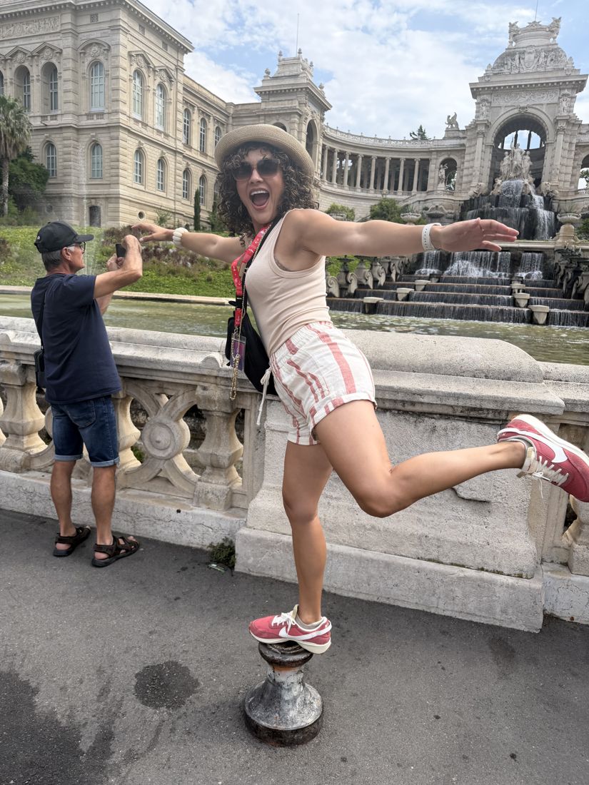 Vania striking a pose on a family trip